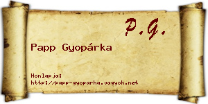 Papp Gyopárka névjegykártya